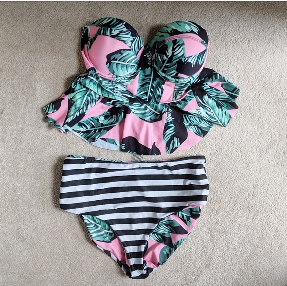Other - Palm summer tropical reversible bathing suit